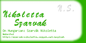 nikoletta szarvak business card
